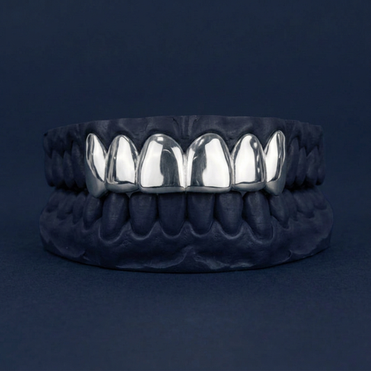 Silver Six Tooth Solid Top