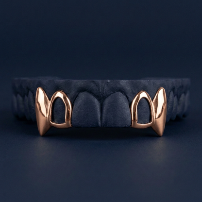 Open Face Fang Pair rose gold plated