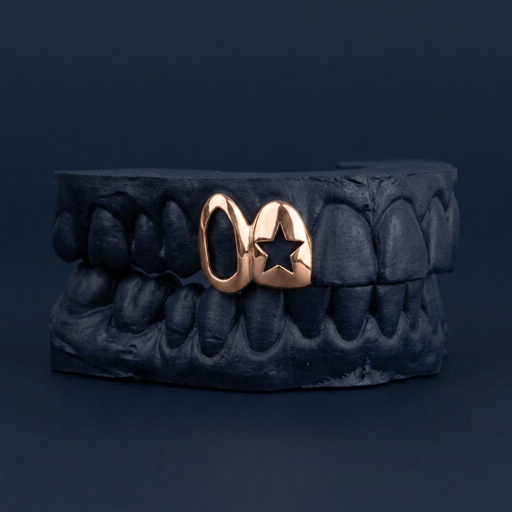 Open Face And Star Cut Out rose gold plated