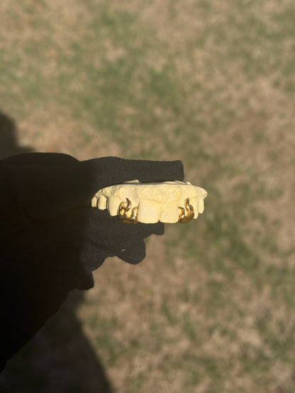 Hellfire - Gold Two Teeth Flame Grillz