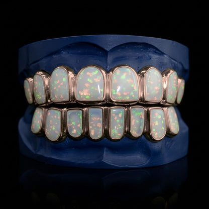 Fire Opal - Gold Opal Grillz