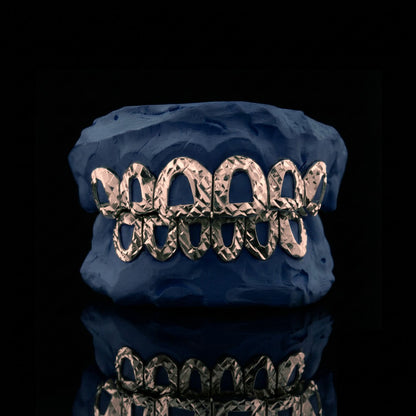 Crystal Window - Silver Open Face Diamond Cut Grillz - custom grillz, view 2