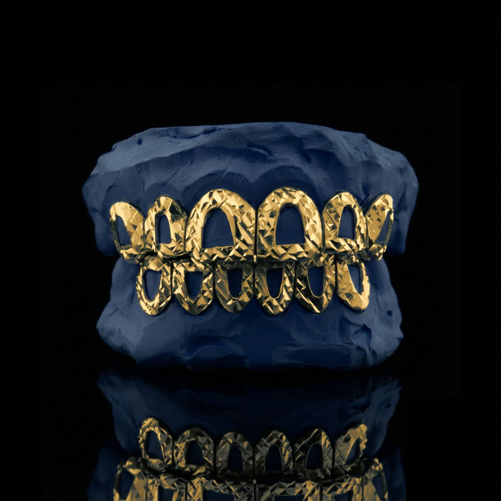 Crystal Window - Silver Open Face Diamond Cut Grillz - custom grillz, view 3