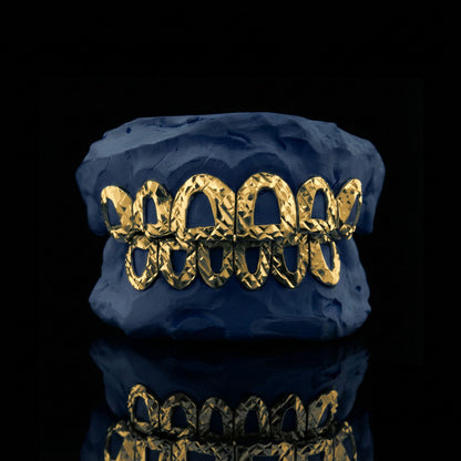 Crystal Window - Silver Open Face Diamond Cut Grillz - custom grillz, view 3