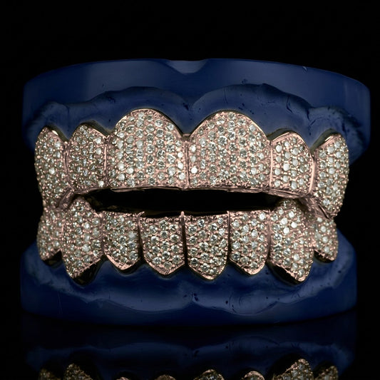 Honey Ice - Silver SI Diamond Honeycomb Grillz