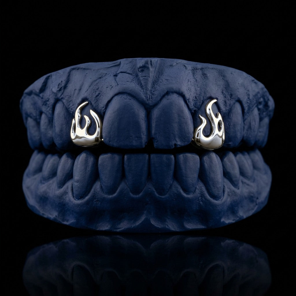 Hellfire - Gold Two Teeth Flame Grillz