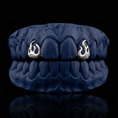 Hellfire - Gold Two Teeth Flame Grillz
